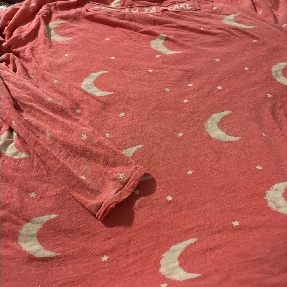 Magnolia Pearl Red Long Sleeve Tee with Star and Moon Design - Picture 2 of 3